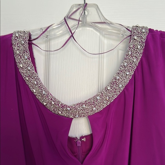 EUC 20W Purple Dress with Silver Embellished Neckline - Picture 2 of 6